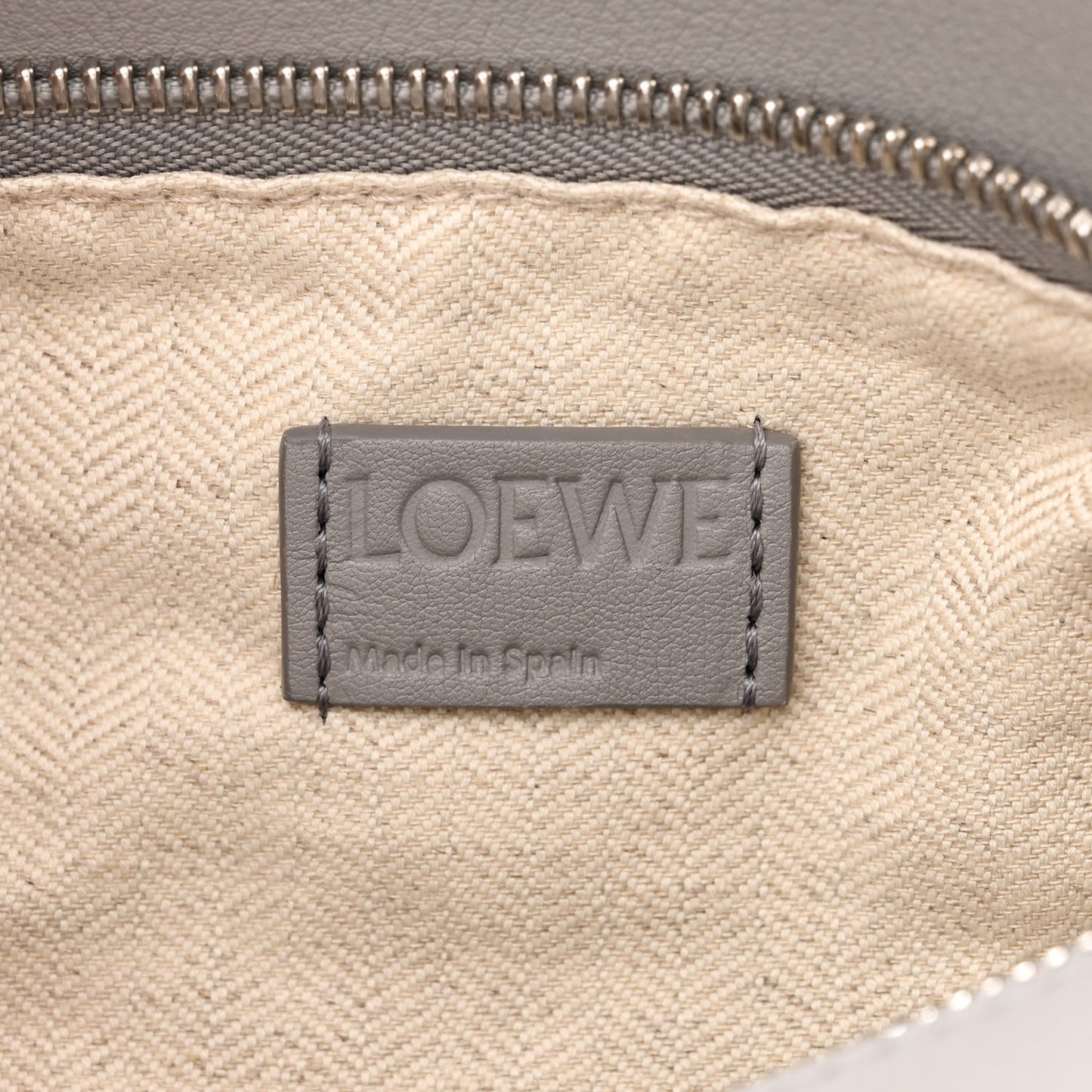 Calfskin Small Puzzle Bag Pearl Grey