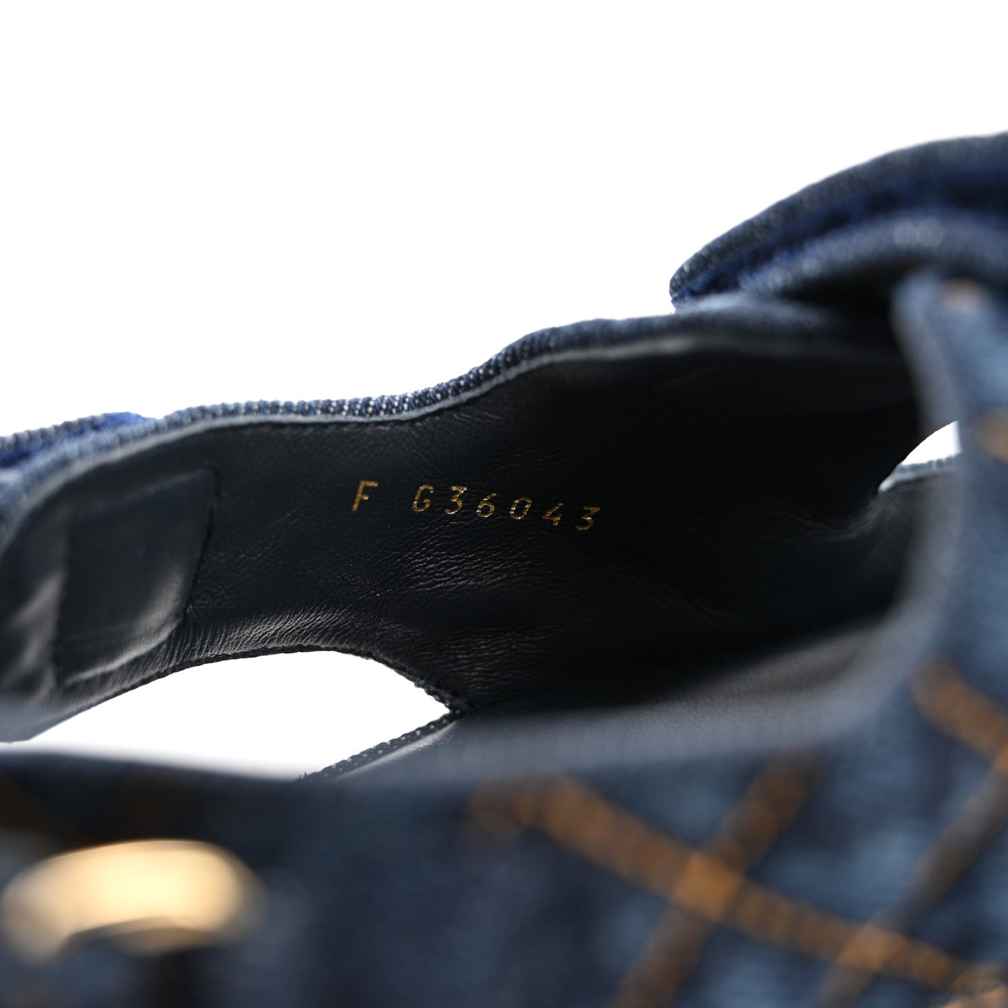 Denim Velcro Dad Sandals 38.5 Navy Blue