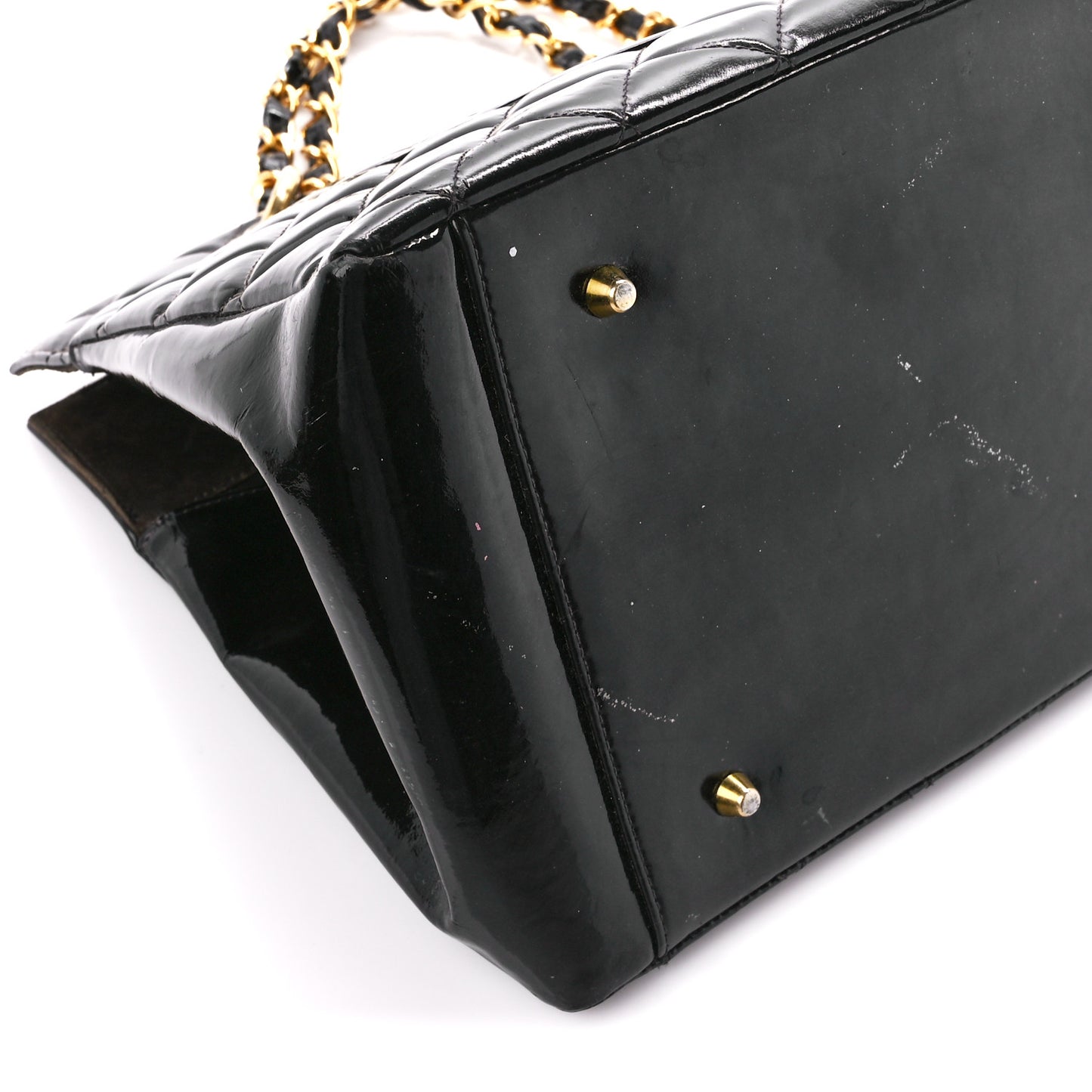 Patent Quilted Grand Shopping Tote GST Black
