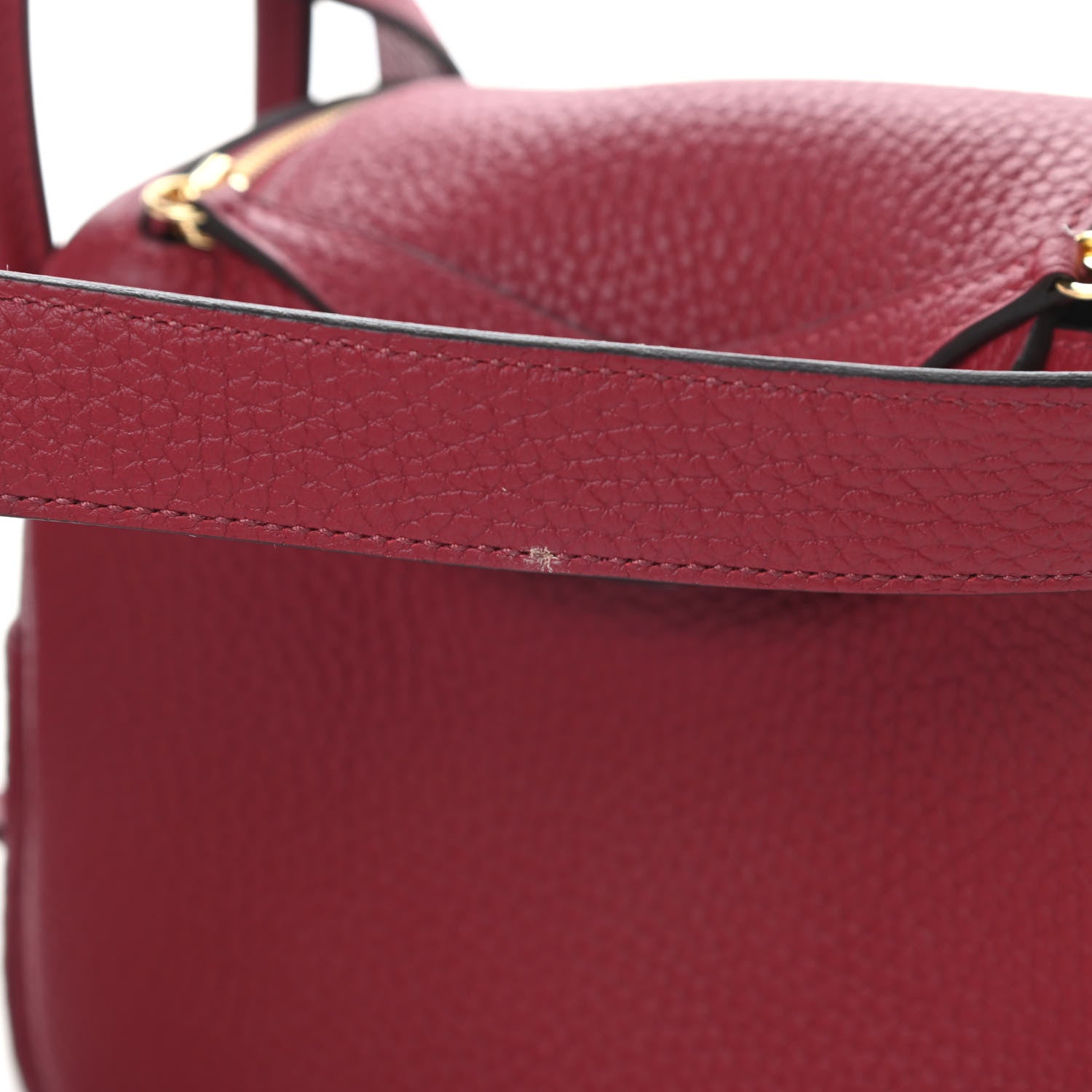 Hermes Taurillon Clemence Mini Lindy 20 Rouge Grenat 11 of 12