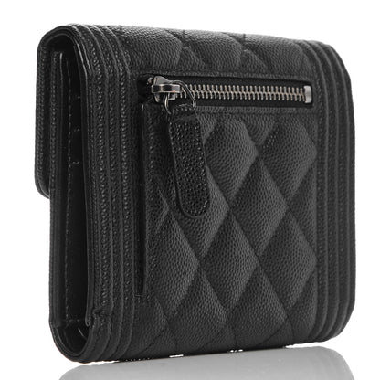 Chanel Caviar Quilted Small Boy Flap Wallet Black 4 of 9