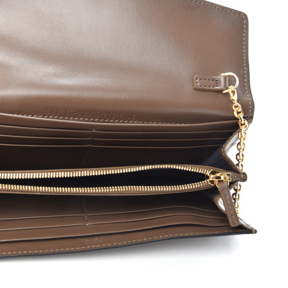 Fendi Vitello Soft F is Fendi Bi-Color FF 1974 Embossed Continental Envelope Wallet On Chain Maya Black 5 of 7