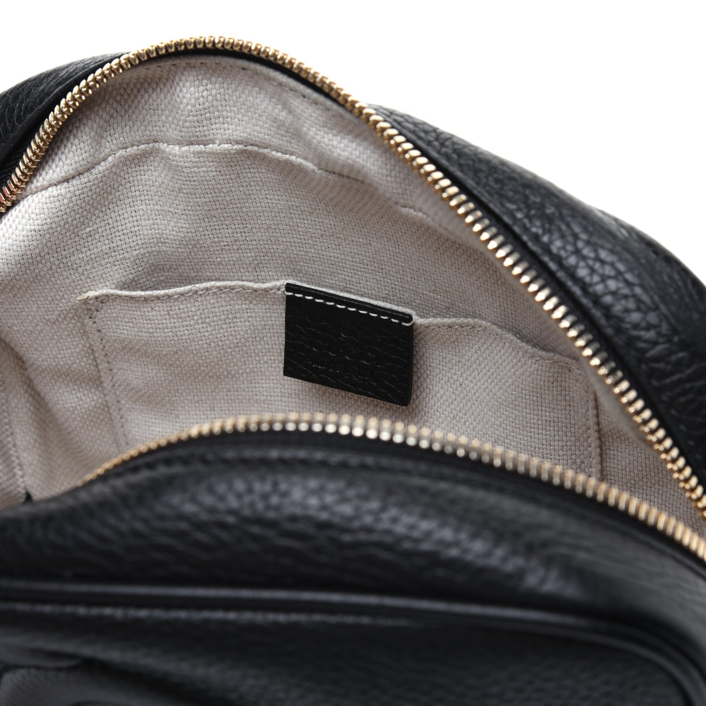 Pebbled Calfskin Small Soho Disco Bag Black