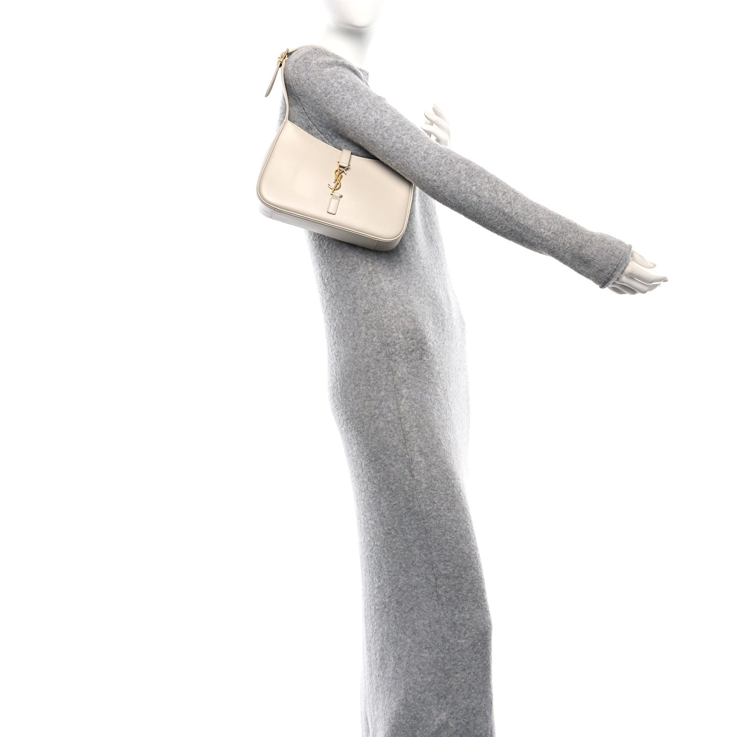 Saint Laurent Smooth Calfskin Le 5 A 7 Hobo Crema Soft 2 of 11