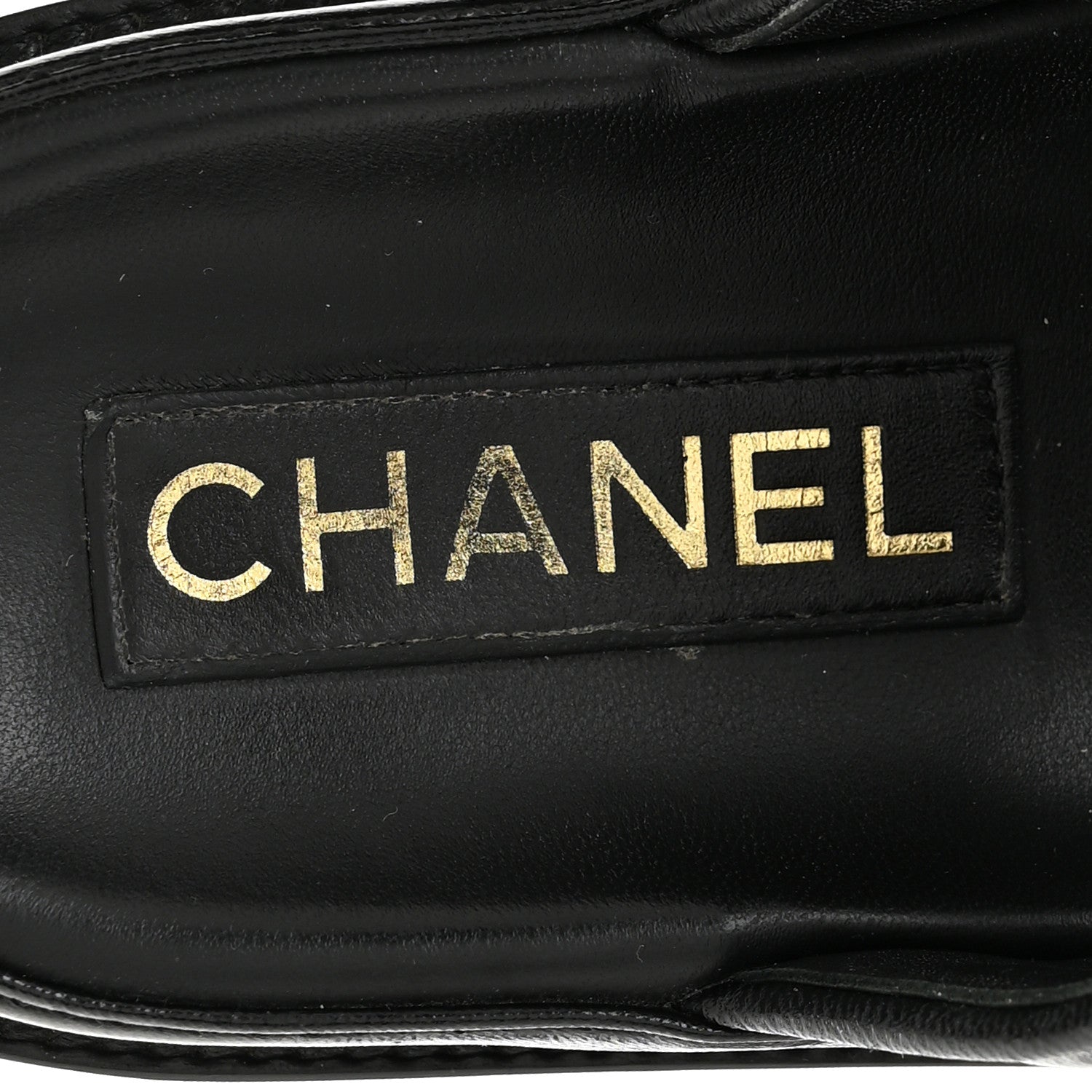 Chanel Lambskin Quilted Velcro Dad Chain CC Slide Sandals 36 Black 7 of 10