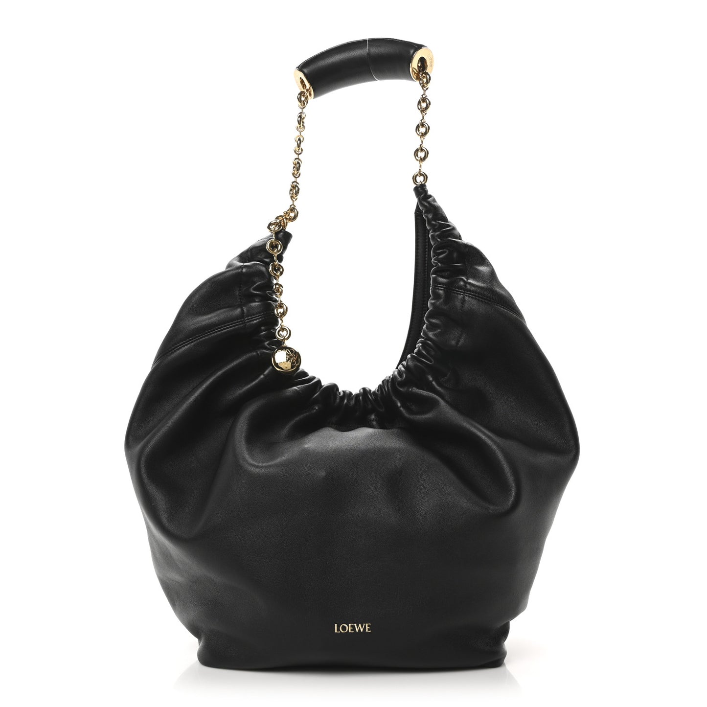 Buttery Nappa Lambskin Medium Squeeze Bag Black
