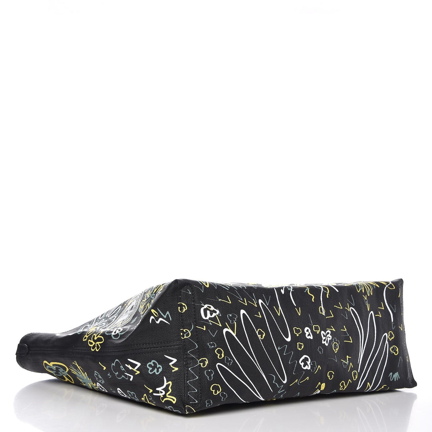 Coated Canvas Medium Reversible Doodle Tote Black