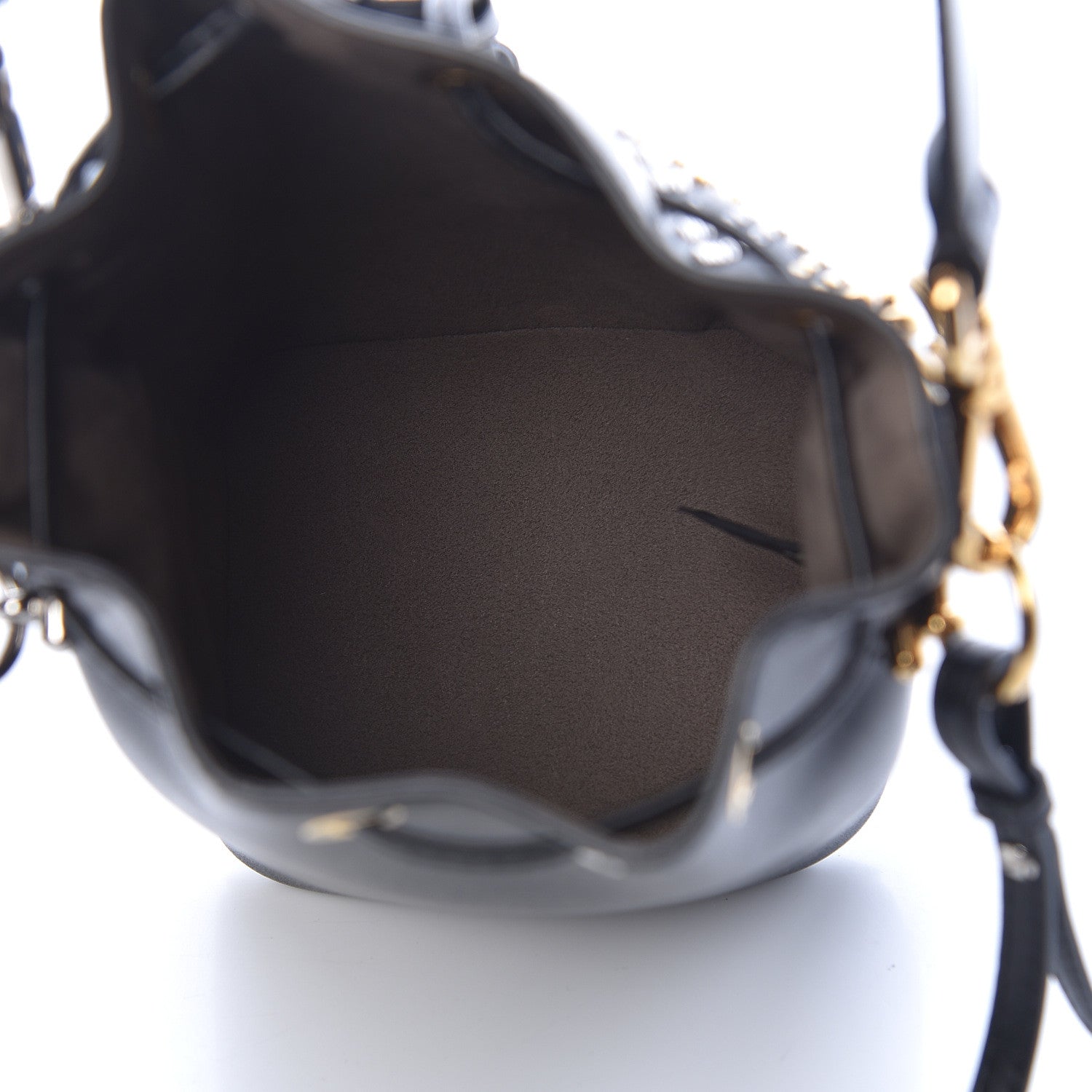 Fendi Vitello Liberty F is Fendi FF Studded Mini Mon Tresor Bucket Bag Black 5 of 9