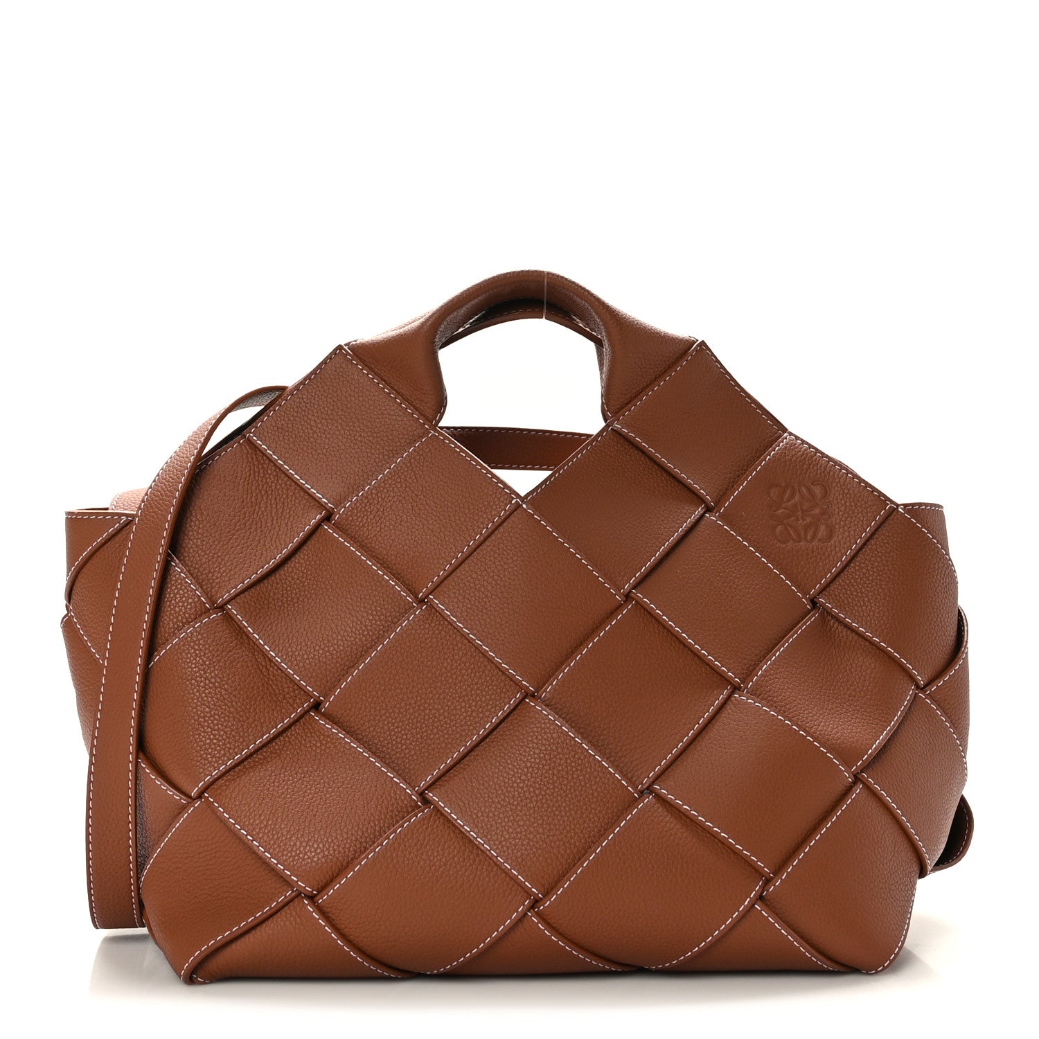 Loewe Soft Grained Calfskin Woven Basket Bag Tan 1 of 8
