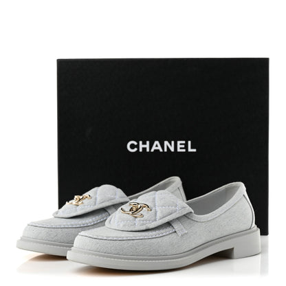 Chanel Denim CC Turnlock Loafers 40 Blue 10 of 10