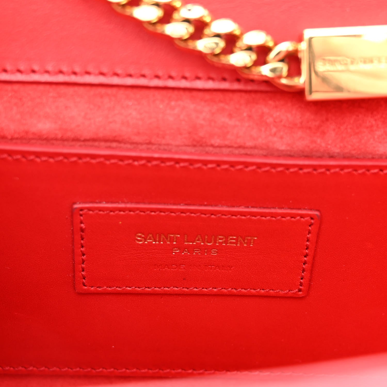 Saint Laurent Smooth Calfskin Medium Classic Monogram Kate Tassel Satchel Lipstick Red 6 of 9