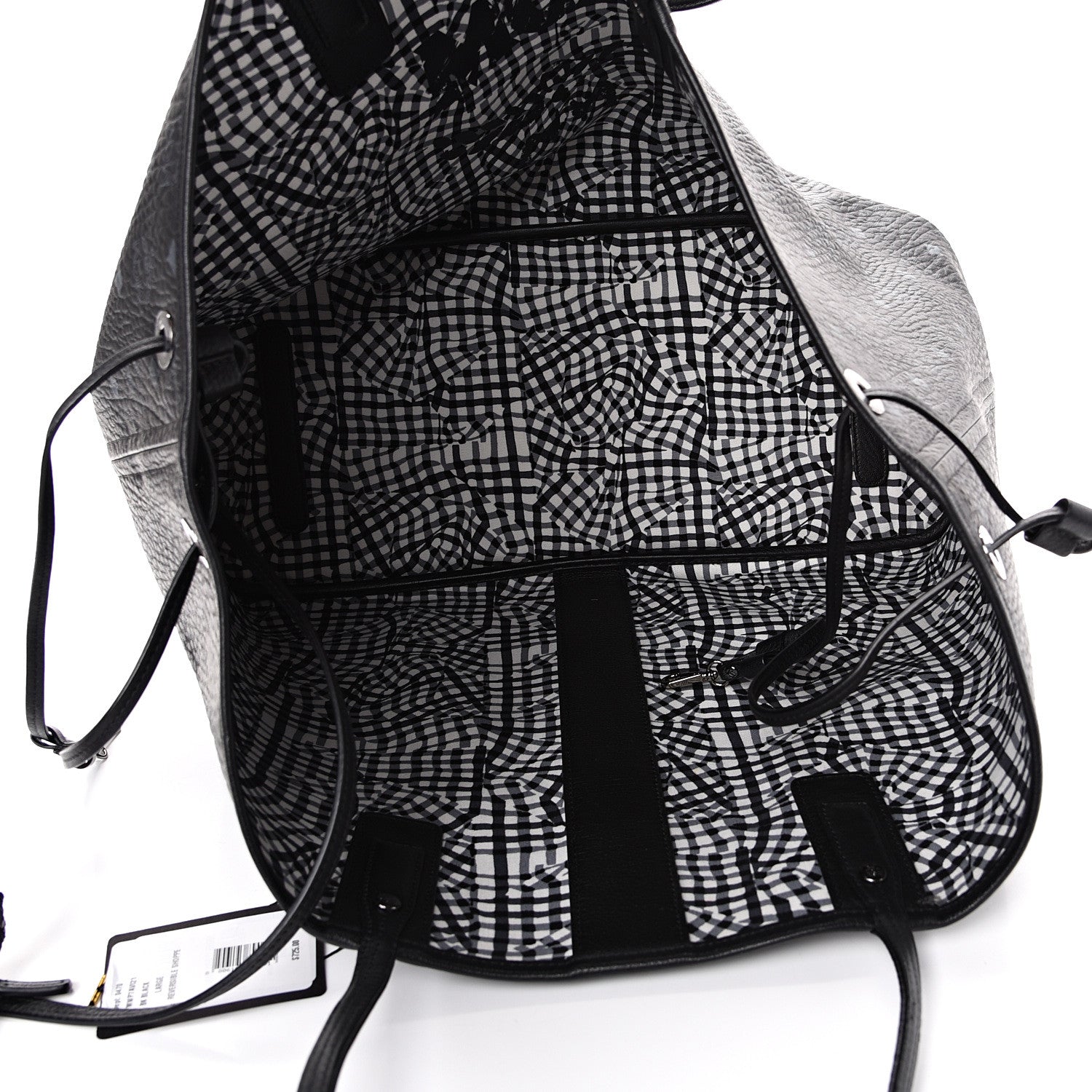 MCM Visetos Large Liz Reversible Shopper Tote Black 8 of 14