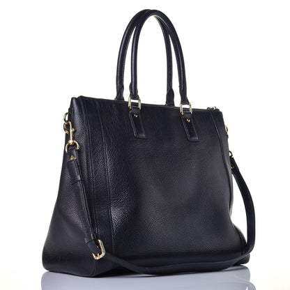 MCM Grained Calfskin Studded Tote Black 6 of 16