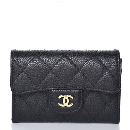 Chanel Caviar Quilted Flap Card Holder Black 1 of 7