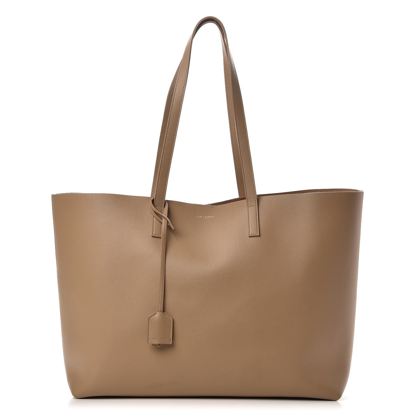 Calfskin Large Shopping Tote Dark Beige