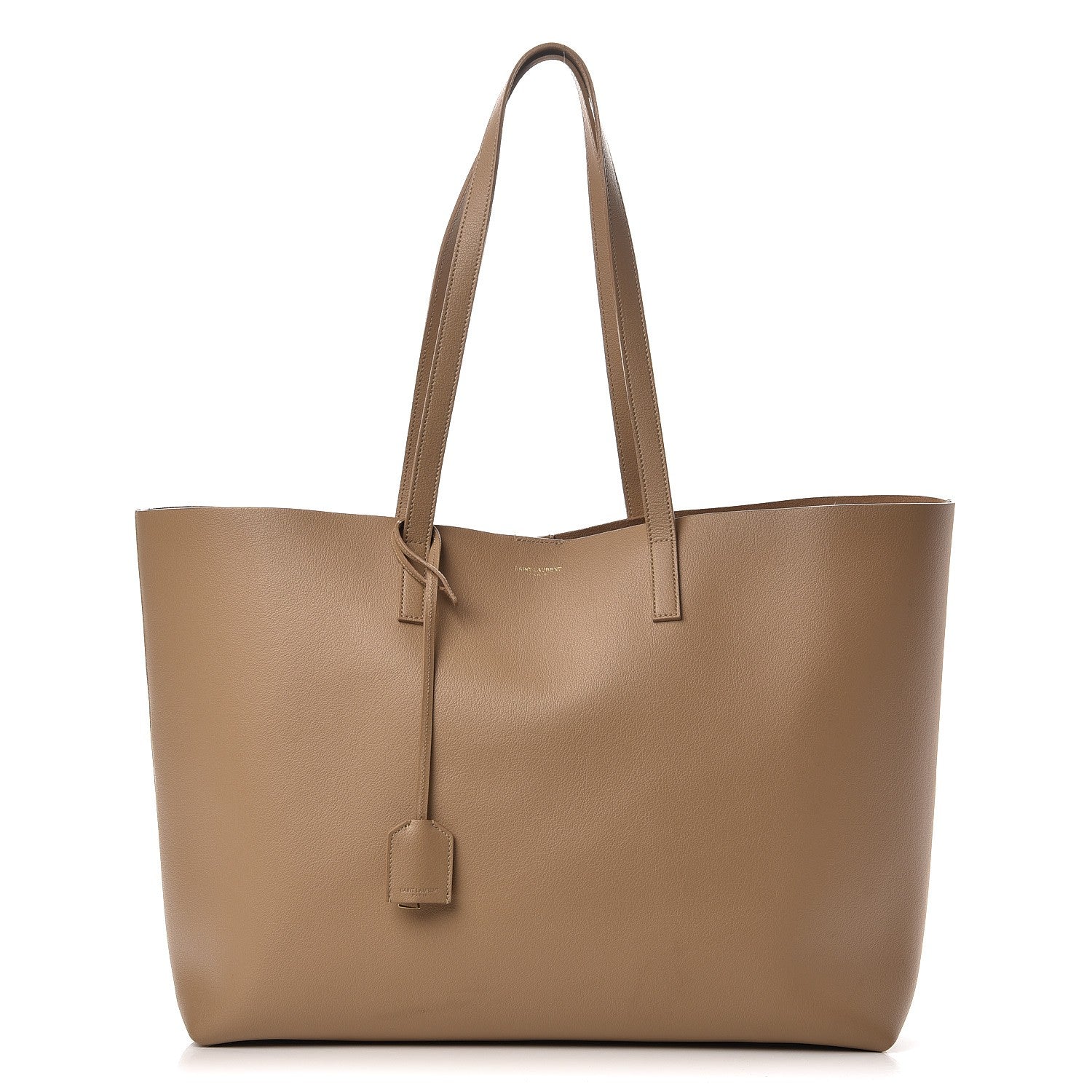 Saint Laurent Calfskin Large Shopping Tote Dark Beige 1 of 13