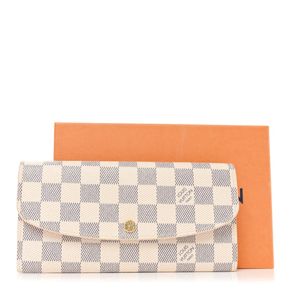 Louis Vuitton Damier Azur Emilie Wallet Rose Ballerine 7 of 7