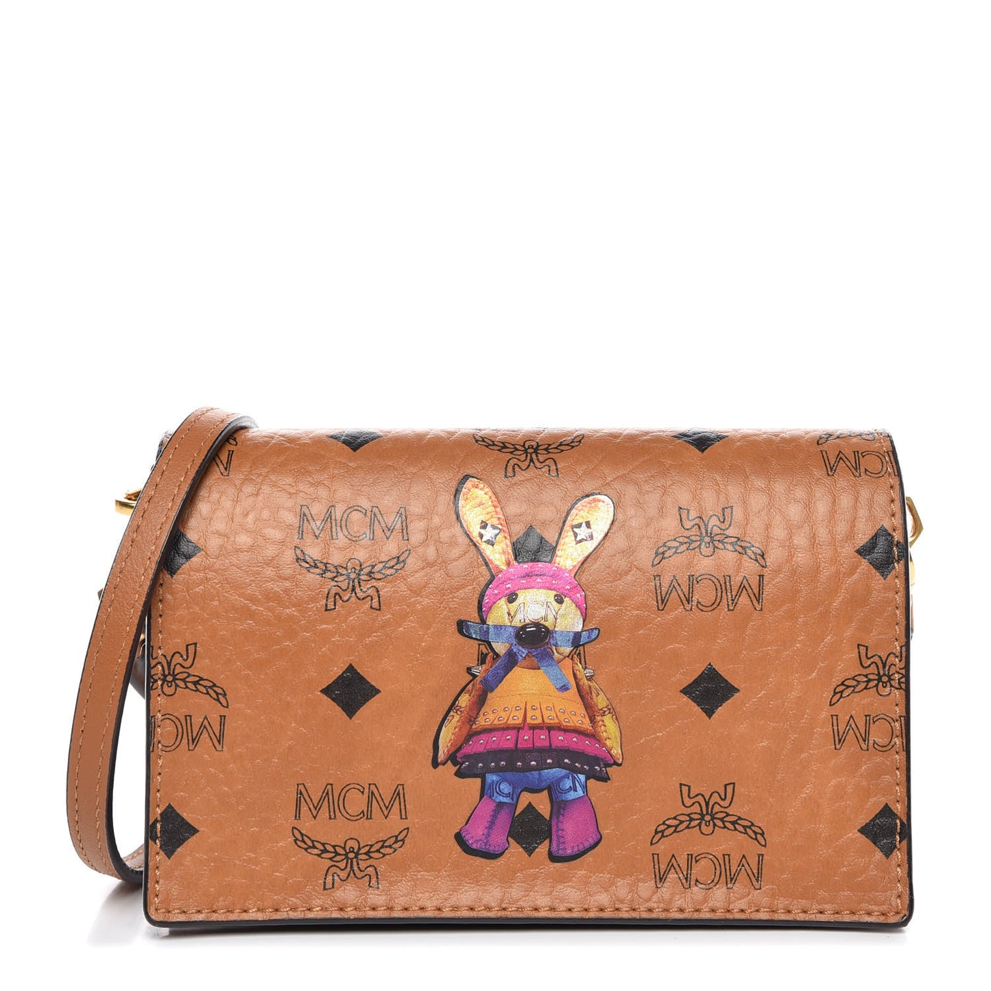Visetos Mini Rabbit Crossbody Bag Cognac