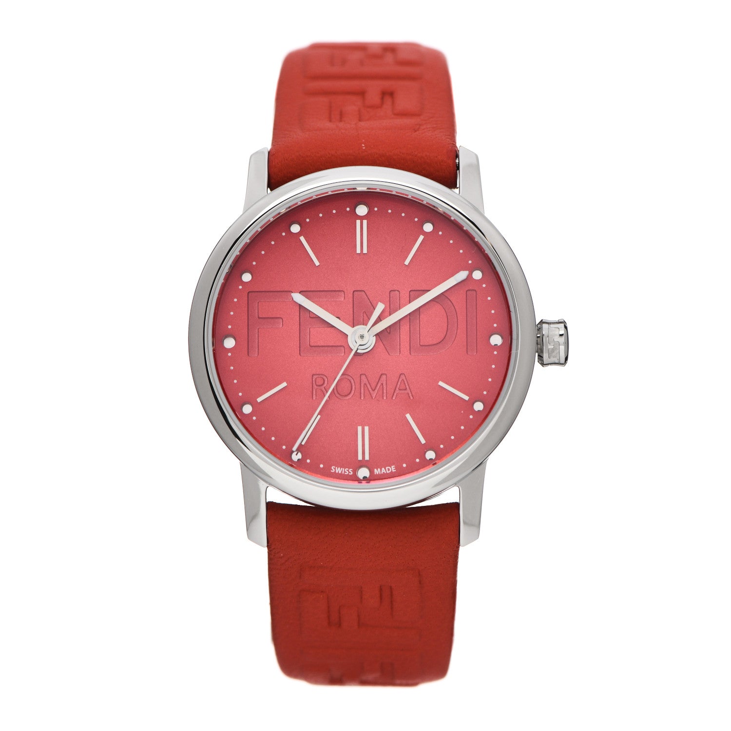 Fendi Stainless Steel Calfskin 29mm Forevermore Fendi Quartz Watch Tulip Red 1 of 5