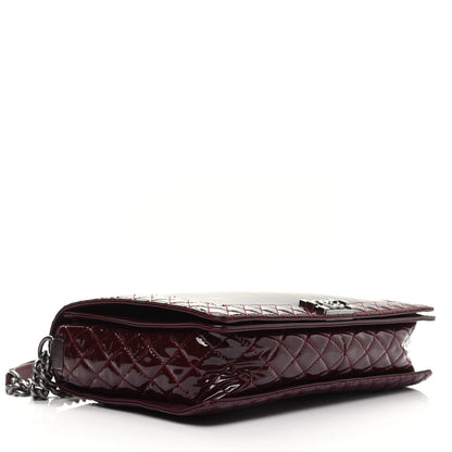 Chanel Patent Large Boy Reverso Flap Burgundy 5 of 13
