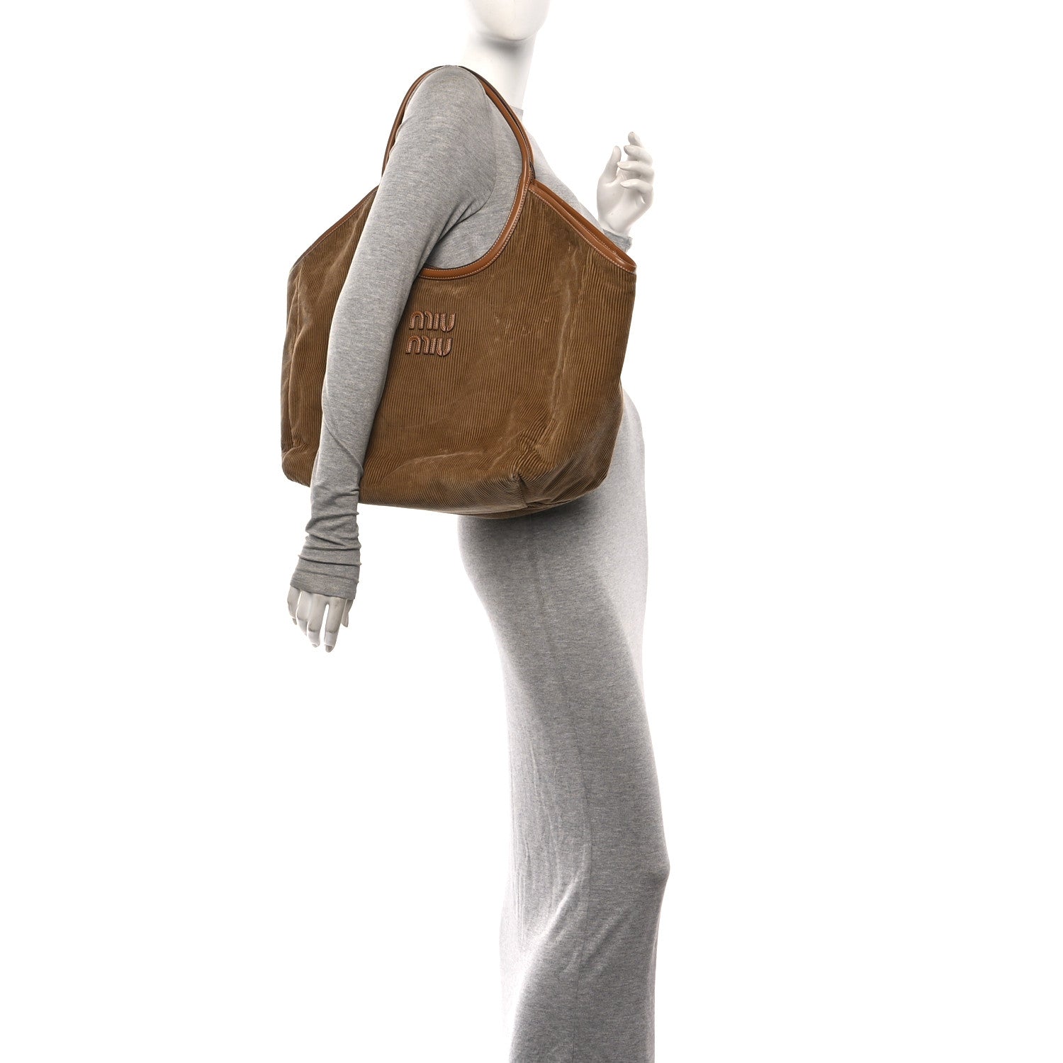 Miu Miu Corduroy Large Ivy Tote Bag Cannella 2 of 9