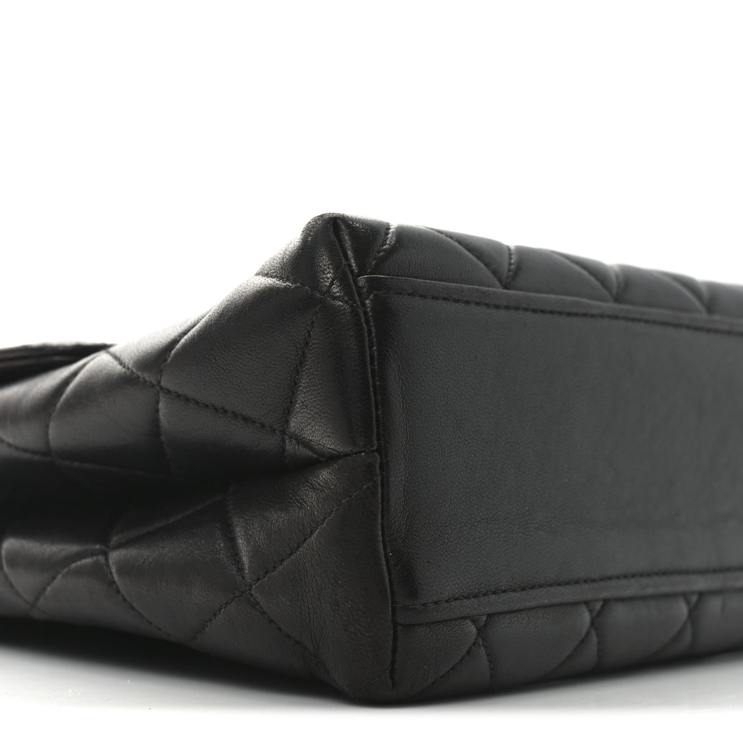 Lambskin Quilted Medium Kelly Flap Bag Black