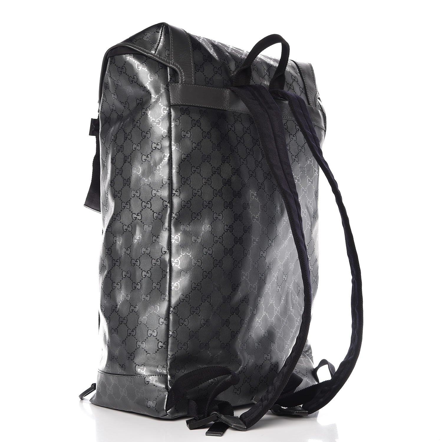Gucci Imprime Monogram Large Interlocking G Double Buckle Backpack Platinum Grey 3 of 7