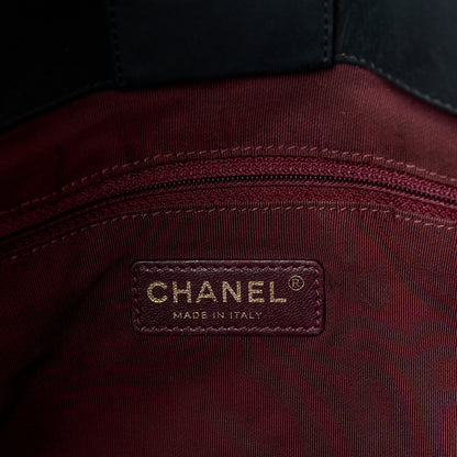 Chanel Iridescent Calfskin Quilted Happy Stitch Shopping Tote Black 7 of 11