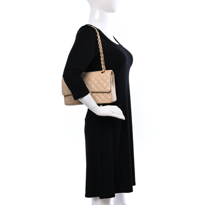 Chanel Caviar Quilted Medium Double Flap Beige 3 of 15