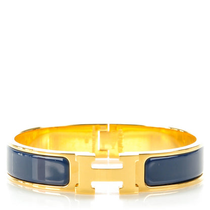 Hermes Enamel Narrow Clic Clac H Bracelet PM Indigo 1 of 6