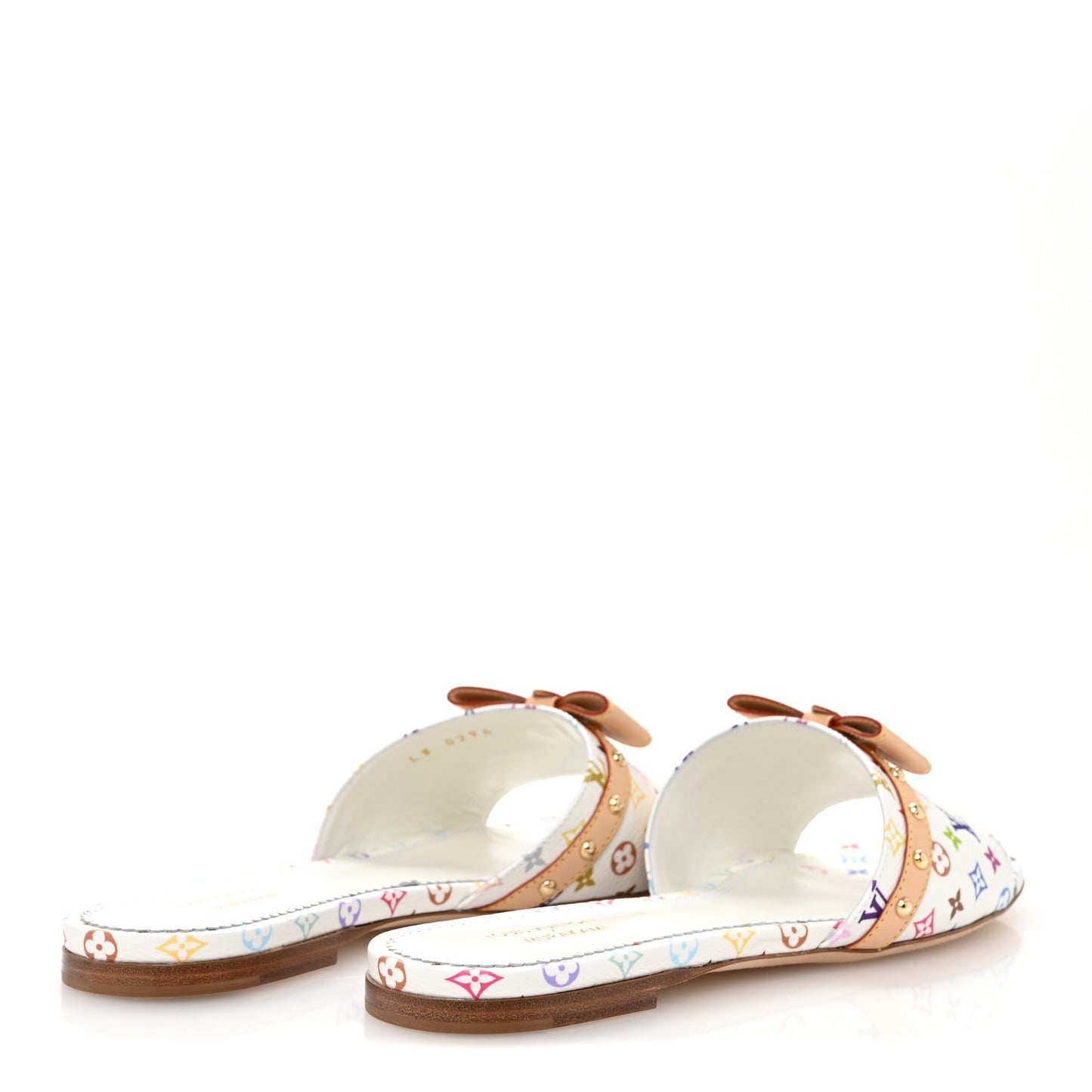 LV X TM Monogram Multicolor 6AM Flat Mule Sandals 39 White