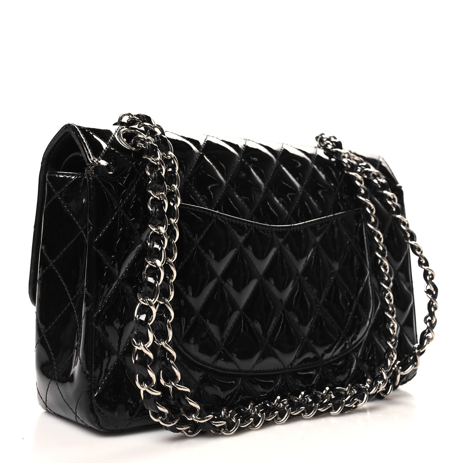 Chanel Patent Quilted Medium Double Flap Black 3 of 12