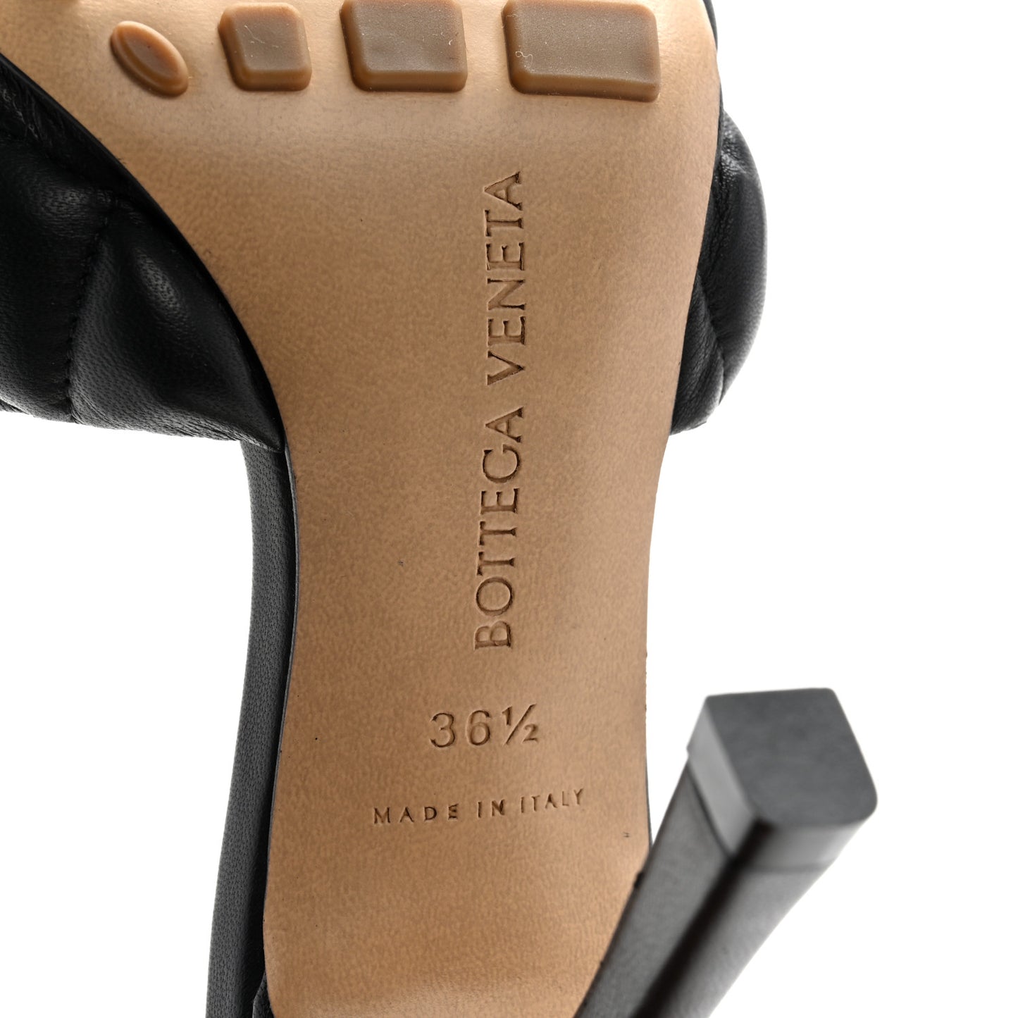 Nappa Matelasse Padded Mule Sandals 36.5 Black