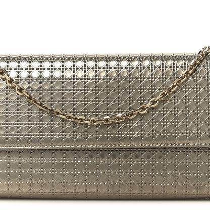 Christian Dior Metallic Patent Micro-Cannage Lady Dior Croisiere Chain Wallet Champagne 9 of 11