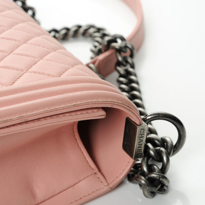 Chanel Lambskin Quilted Medium Boy Flap Light Pink 8 of 13