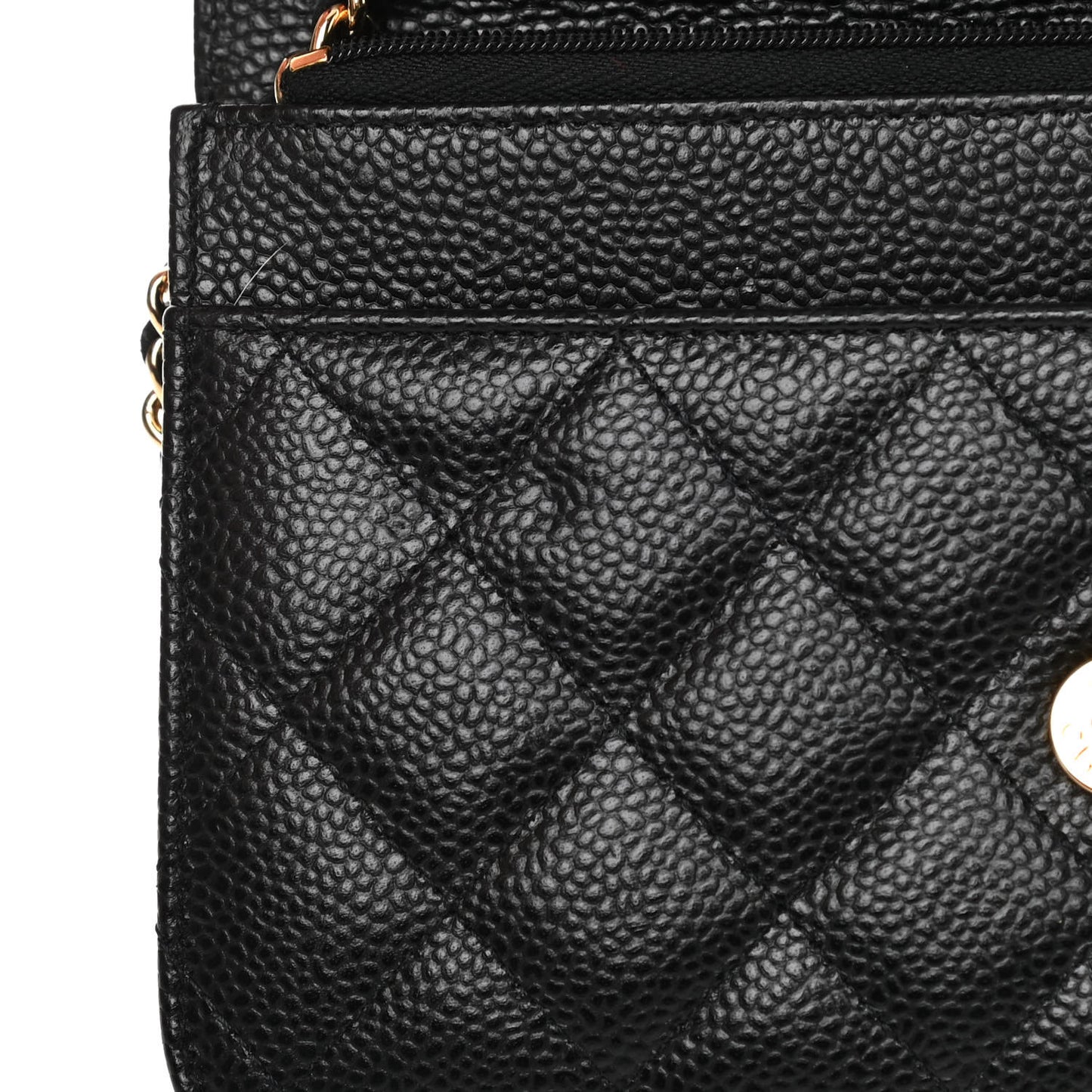 Caviar Quilted Wallet On Chain WOC Black