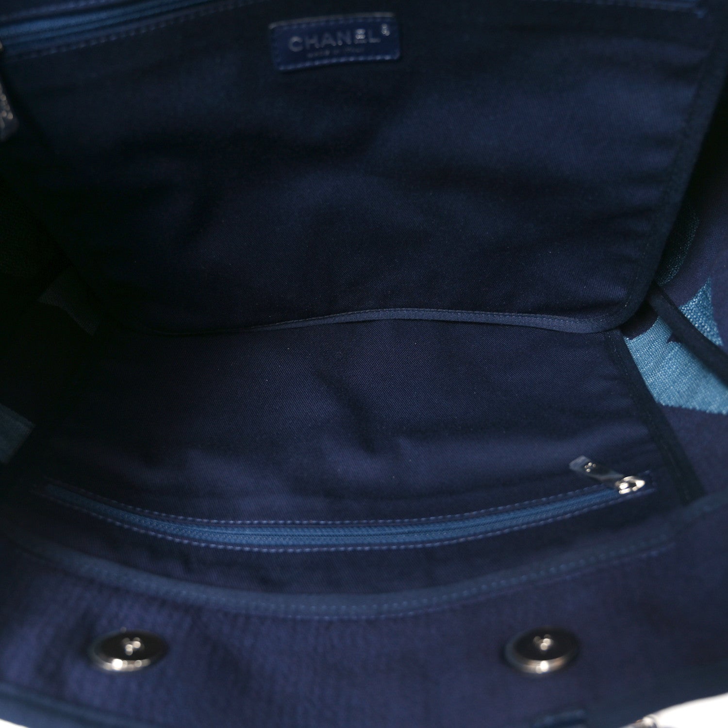 Chanel Canvas Large Shopping Tote Dark Blue 5 of 10