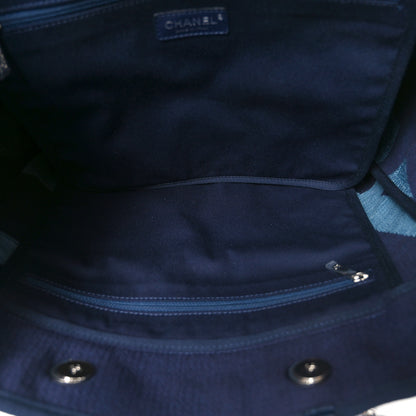 Chanel Canvas Large Shopping Tote Dark Blue 5 of 10