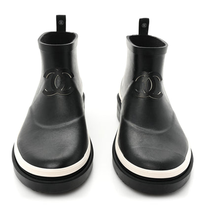 Chanel Rubber CC Short Rain Boots 38 Black 2 of 11