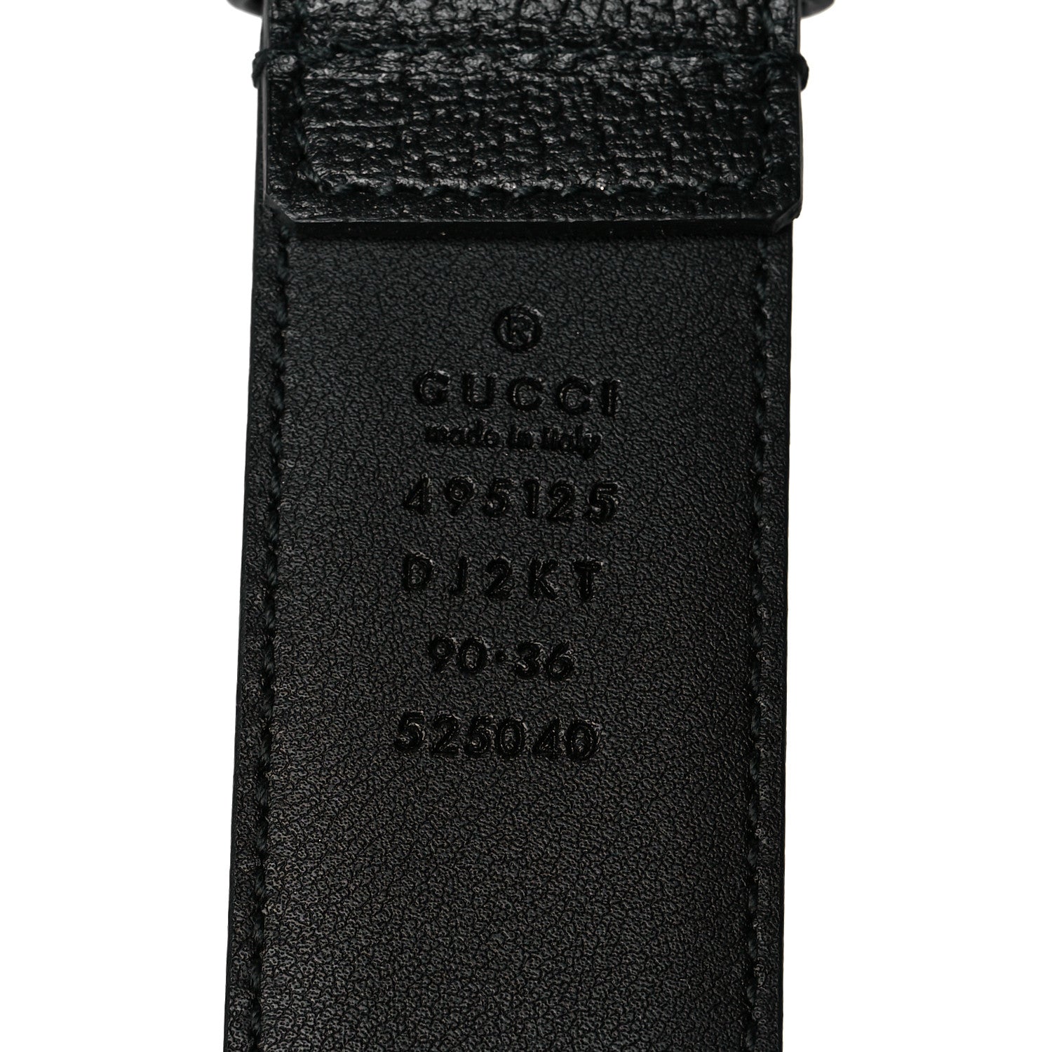 Gucci Textured Dollar Calfskin Bees And Stars Print Mens 35mm Belt 90 36 Black Gold 3 of 5