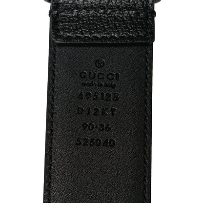Gucci Textured Dollar Calfskin Bees And Stars Print Mens 35mm Belt 90 36 Black Gold 3 of 5