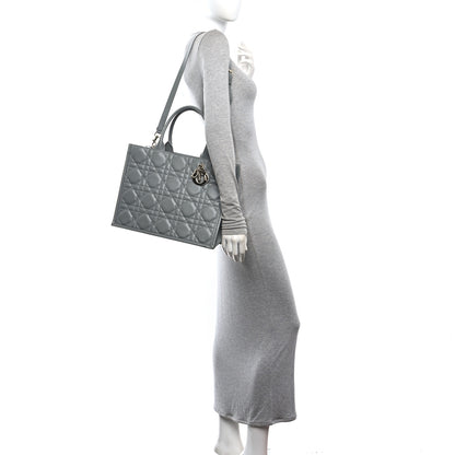 Christian Dior Calfskin Macrocannage Medium Book Tote Grey 2 of 10
