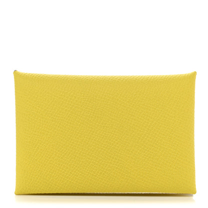 Hermes Epsom Calvi Card Case Lime 1 of 8