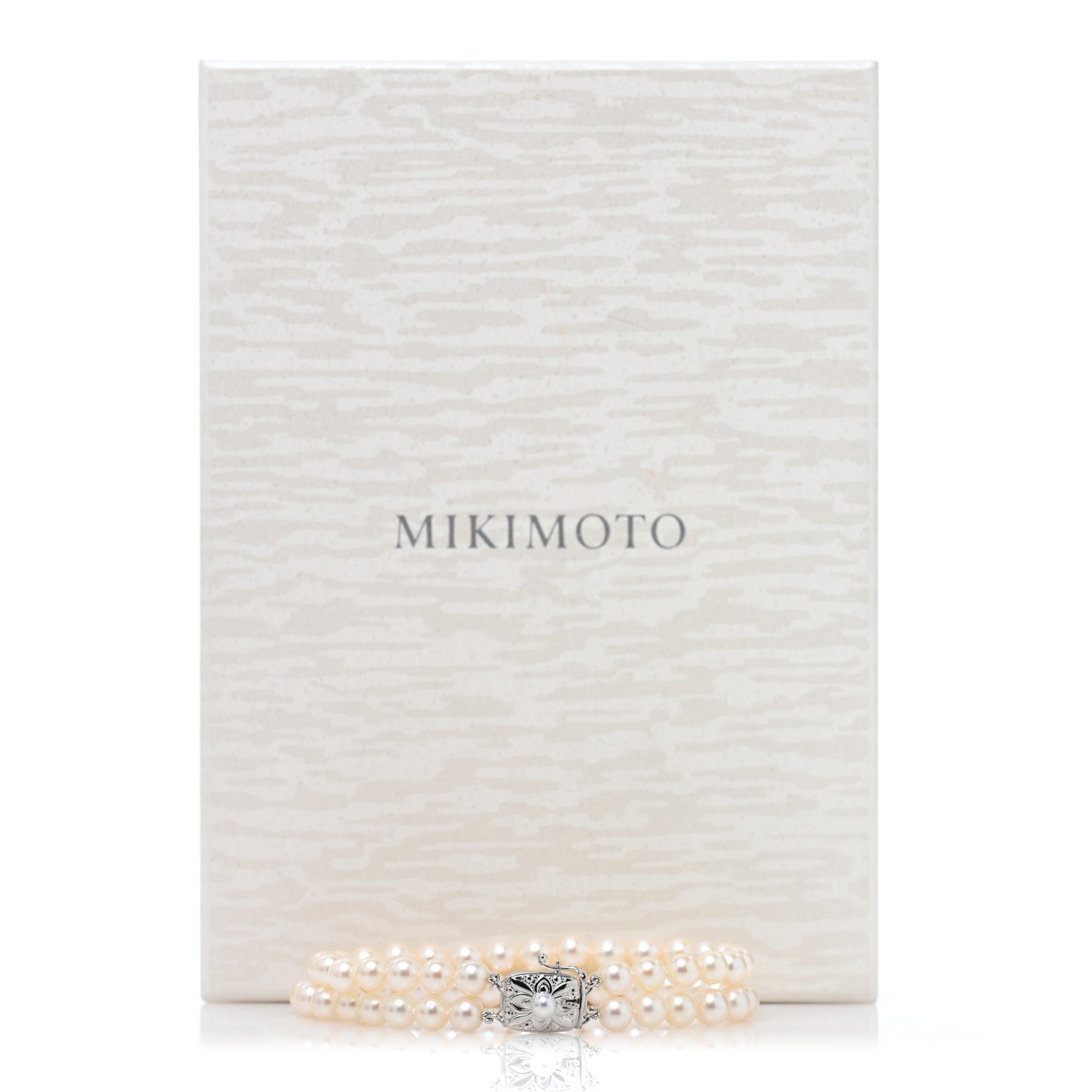 18K White Gold Akoya Pearl 5.5-6mm Double Strand Bracelet