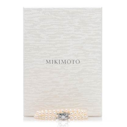 Mikimoto 18K White Gold Akoya Pearl 5.5-6mm Double Strand Bracelet 4 of 4