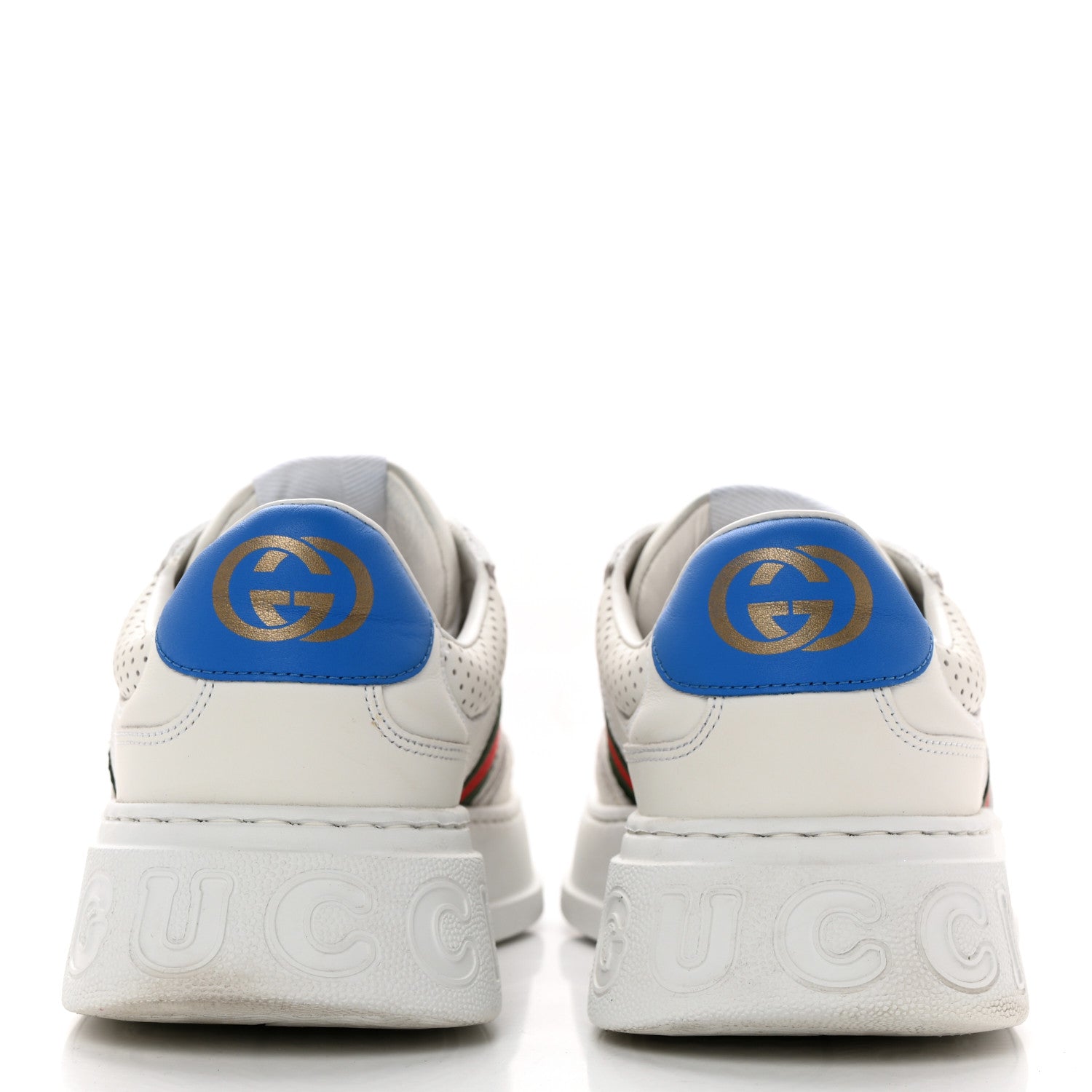 Gucci Calfskin Web Mens Ace Sneakers 9 White Blue 5 of 16