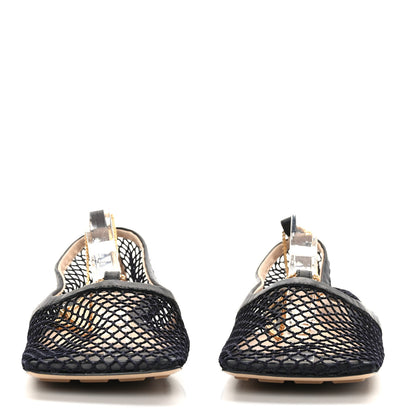 Bottega Veneta Mesh Nappa Chunky Chain Stretch Ballerina Flats 39 Black 2 of 7