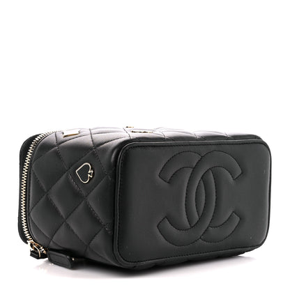 Chanel Caviar Quilted Enamel Coco Casino Small Vanity Case With Chain Black 4 of 12