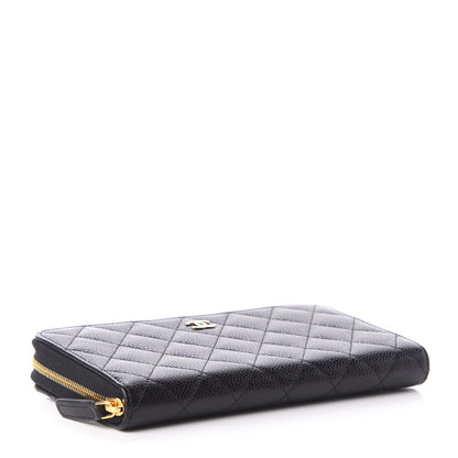 Chanel Caviar Quilted Large Gusset Zip Around Wallet Black 4 of 9