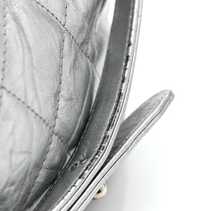 Chanel Metallic Crackled Calfskin Quilted Medium Big Bang Hobo Silver 7 of 8